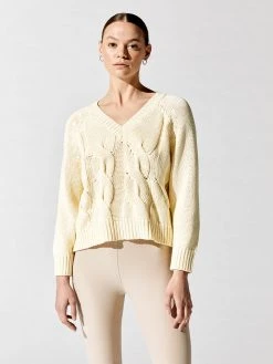 525 Tops Cable V-Neck