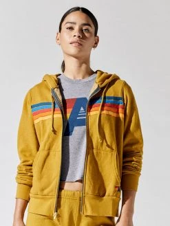 AVIATOR NATION 5 Stripe Zip Hoodie Tops