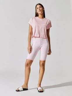 BALMAIN High Waist Monogram Jacquard Cycling Shorts