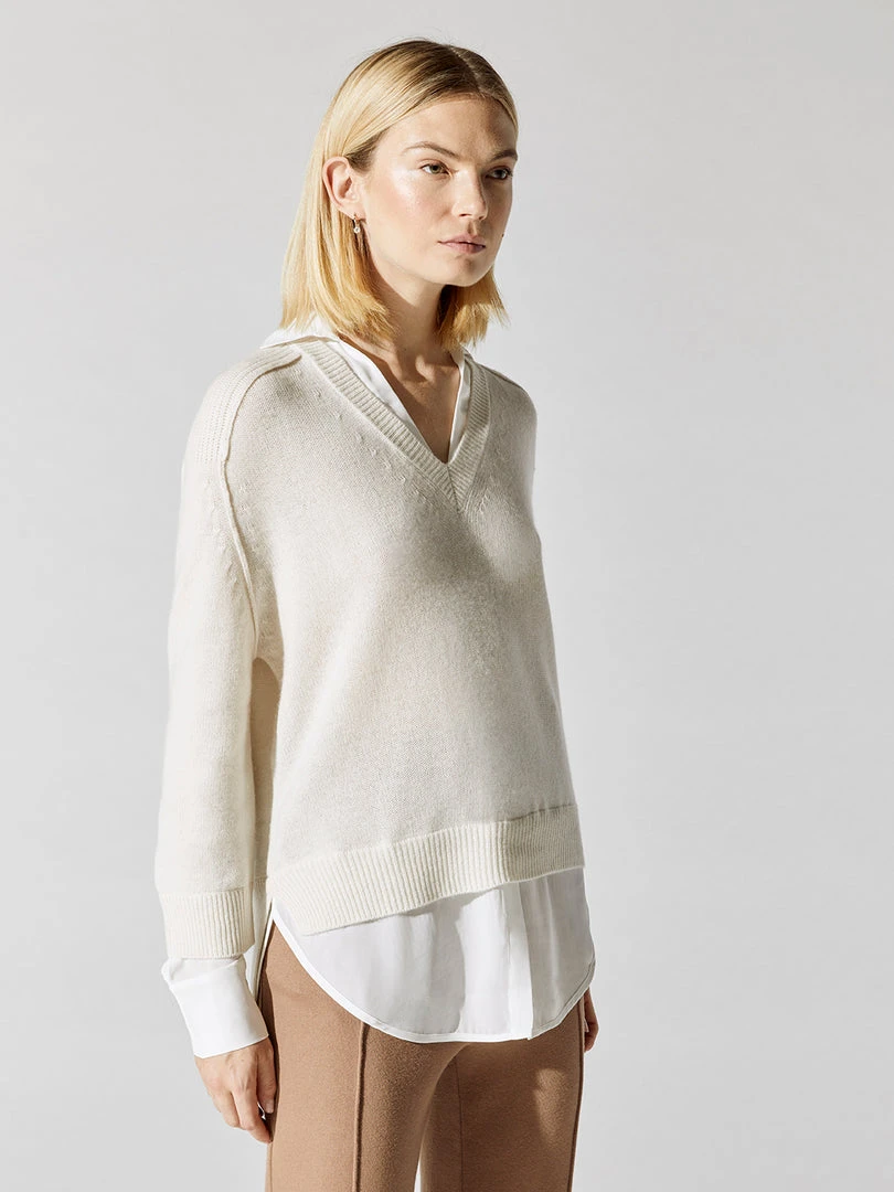 BROCHU WALKER Tops V-Neck Layered Pullover 3 BROCHU WALKER Tops V-Neck Layered Pullover