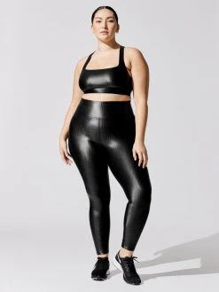 CARBON38 High Rise 7/8 Legging In Crocodile Takara Shine