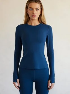 CARBON38 Tops Long Sleeve Top In Diamond Compression