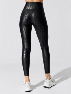 CARBON38 High Rise 7/8 Legging In Houndstooth Takara Shine