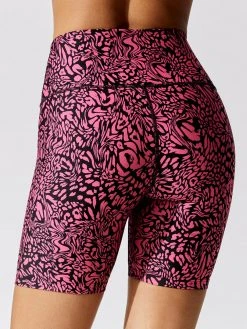 CARBON38 Bottoms Swirly Leopard Printed Biker Short 7 CARBON38 Bottoms Swirly Leopard Printed Biker Short