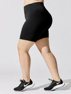 CARBON38 Bottoms High Rise Biker Short In Diamond Compression