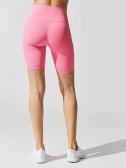 CARBON38 Bottoms High Rise Biker Short In Diamond Compression
