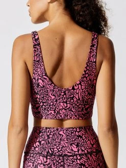 CARBON38 Tops Swirly Leopard Printed Twist Front cami