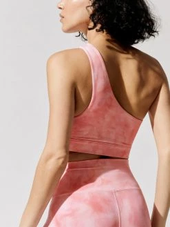 CARBON38 Matching Sets Super Soft Tie Dye One Shoulder Bra