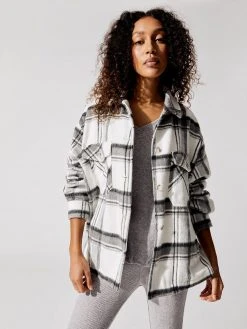 CARBON38 Boyfriend Plaid Shacket Jackets & Outerwear