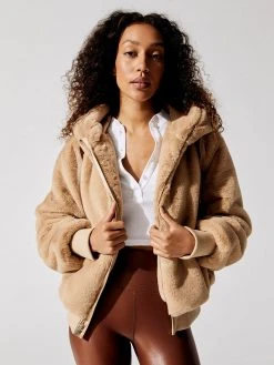 CARBON38 Faux Fur Hooded Jacket Jackets & Outerwear