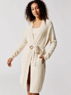 CARBON38 Eyelash Belted Cardigan