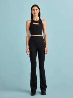 CARBON38 Cut Out Halter Neck Ribbed Cami