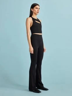 CARBON38 Cut Out Halter Neck Ribbed Cami