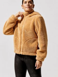 CARBON38 Teddy Zip Up Jacket With Hood