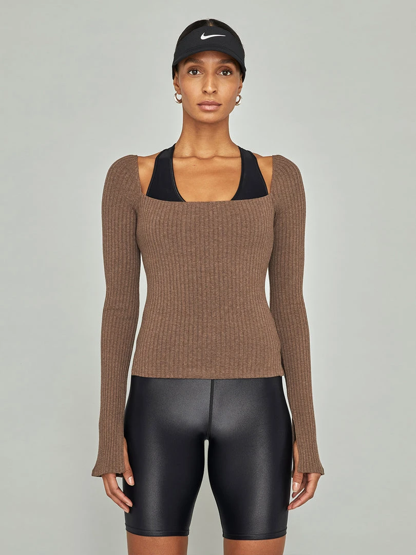 CARBON38 Split Sleeve Square Neck Top 1 CARBON38 Split Sleeve Square Neck Top