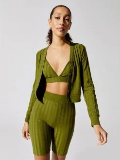 JONATHAN SIMKHAI STANDARD James Compact Rib Cropped Cardigan