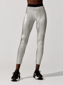 PACO RABANNE Pantalon Silver Metallic High Rise Leggings