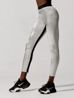 PACO RABANNE Pantalon Silver Metallic High Rise Leggings