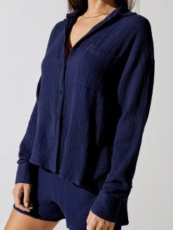 STATESIDE Gauze Long Sleeve Oversized Shirting Top New Tops 6 STATESIDE Gauze Long Sleeve Oversized Shirting Top New Tops