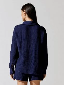 STATESIDE Gauze Long Sleeve Oversized Shirting Top New Tops 7 STATESIDE Gauze Long Sleeve Oversized Shirting Top New Tops