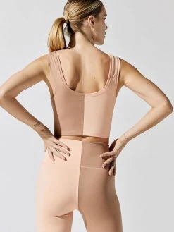 TEREZ Apricot Colorblock TLC Crop Bralette