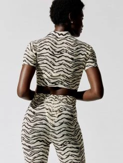 WEWOREWHAT Mesh Tie-Front Top