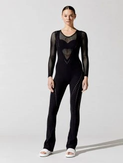 WOLFORD Sporty Lacing Net Jumpsuit