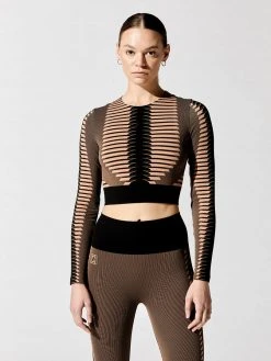 WOLFORD Tops Shaping Slit Top Long Sleeves