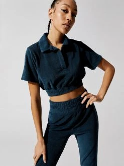 CARBON38 Sweatshirts & Hoodies Micro Terry Cropped Top