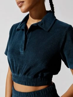 CARBON38 Sweatshirts & Hoodies Micro Terry Cropped Top