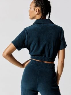 CARBON38 Sweatshirts & Hoodies Micro Terry Cropped Top