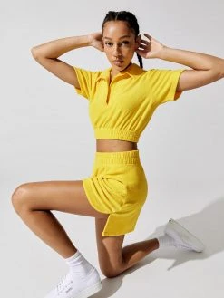 CARBON38 Sweatshirts & Hoodies Micro Terry Cropped Top