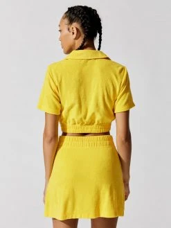 CARBON38 Sweatshirts & Hoodies Micro Terry Cropped Top