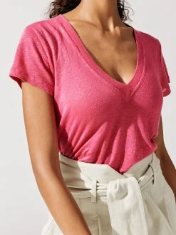 IRO Shop By Activity Rodeo V-neck Short Sleeve Linen Tee