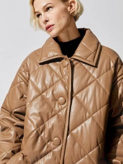 STAND STUDIO Jackets & Outerwear Jacey Leather Puffy Jacket